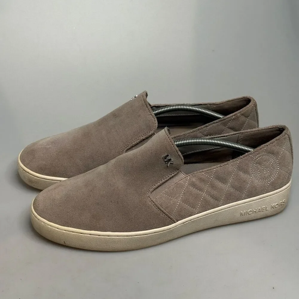 Michael Kors Women’s 10 M Gray Suede Slip‑On Sneakers  HX18U